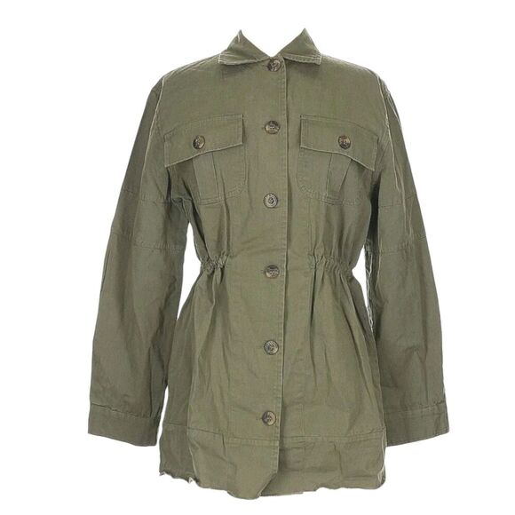 Avec Les Filles Green Cotton Twill Military Jacket Womens Size XS New MSRP $109 - Picture 3 of 11
